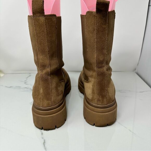 Zara Tan Suede Ankle Boots- Size 10 - Picture 6 of 11